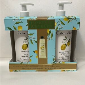 Crabtree & Evelyn: 3 PCS LEMON CITRON Honey & Coriander Hand Care Set.